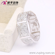 New Fashion Silver Big Wider Luxury Bangle Plated with Flowers